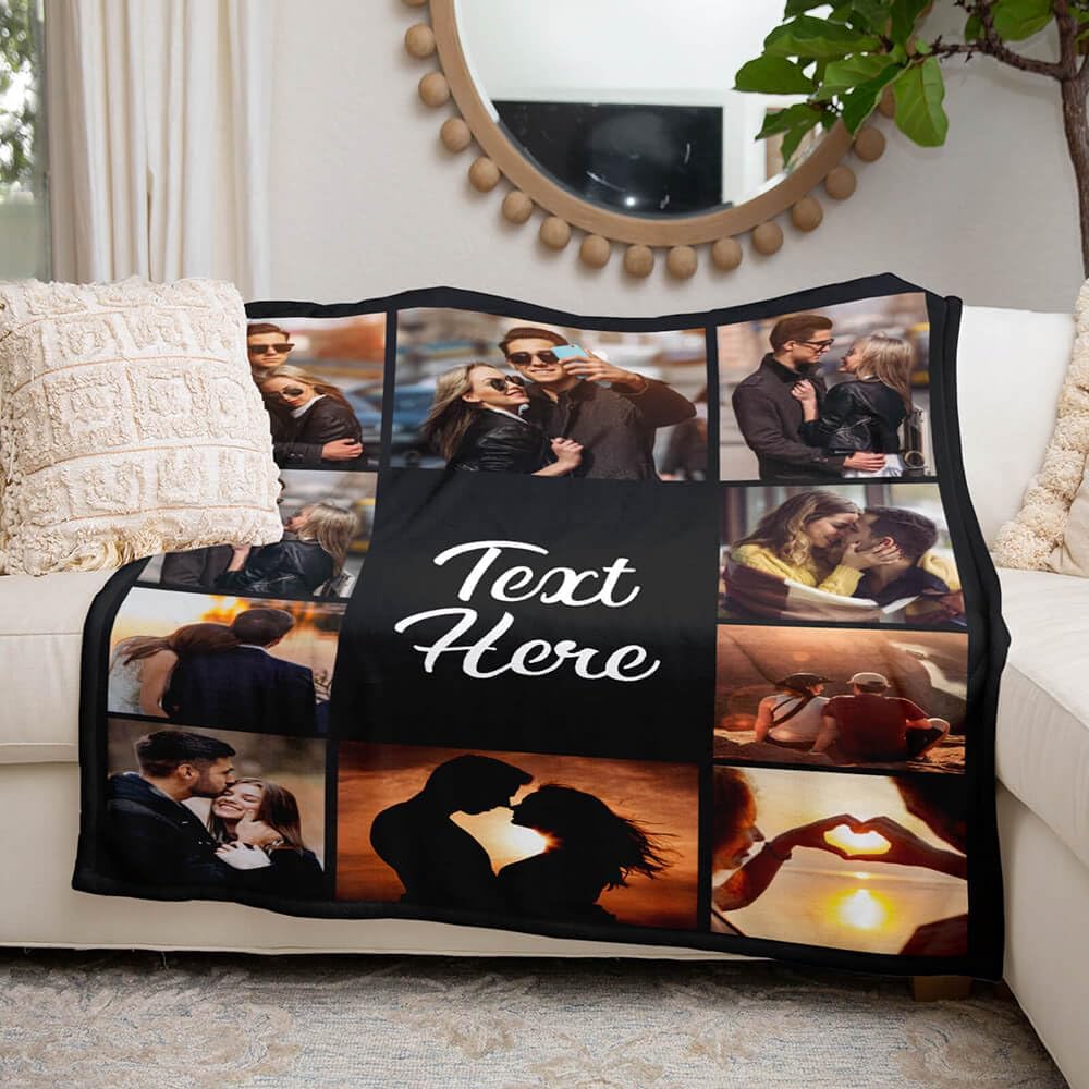 Custom Blanket with Picture Text Customized Blanket