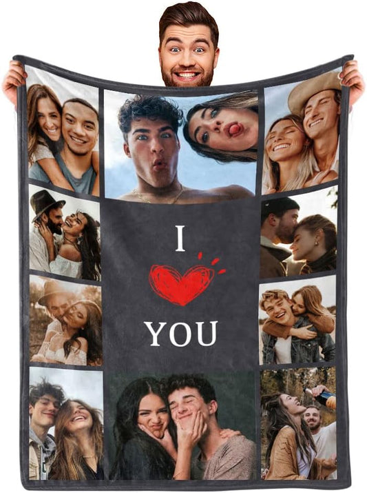 Custom Blanket for Girlfriend Boyfriend Gifts Personalized