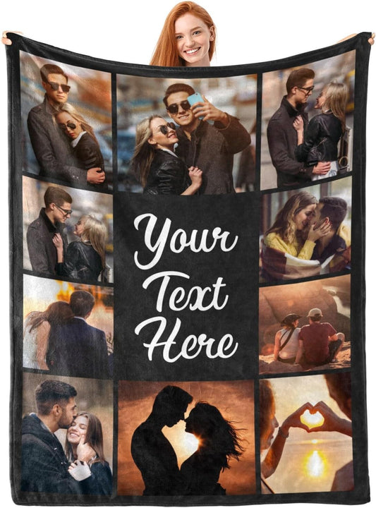 Custom Blanket with Picture Text Customized Blanket