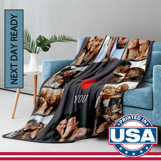 Custom Blanket for Girlfriend Boyfriend Gifts Personalized